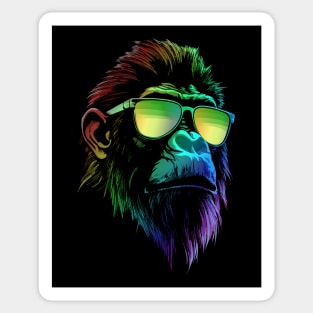 Baboon Sunglasses Vibrant Color Sticker